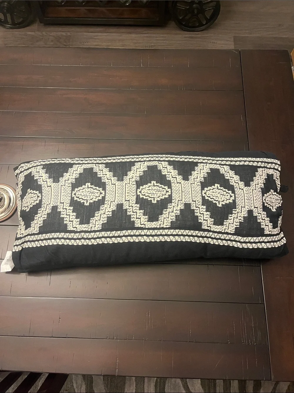 Pendleton Kiva Steps Decor Hug Throw Pillow 14”x30” black new Southwestern